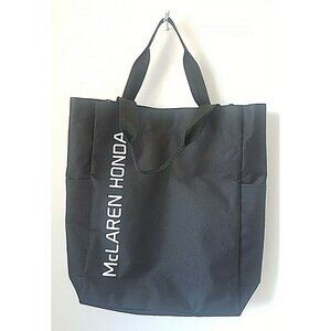 MCLAREN HONDA Racing Black Canvas Tote Bag Side Pockets Not used Large England